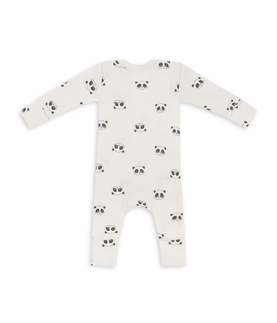Romper Snug Fit Viscose from Bamboo Cream Sleepy Pandas