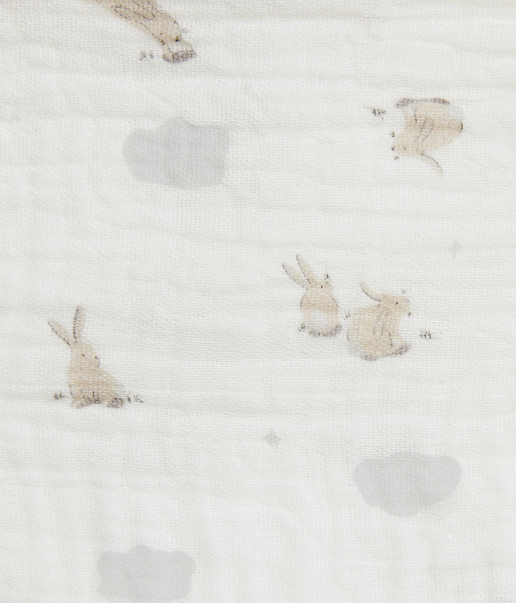 Bib 2 Pack Cotton White Mini Cloud Bunnies