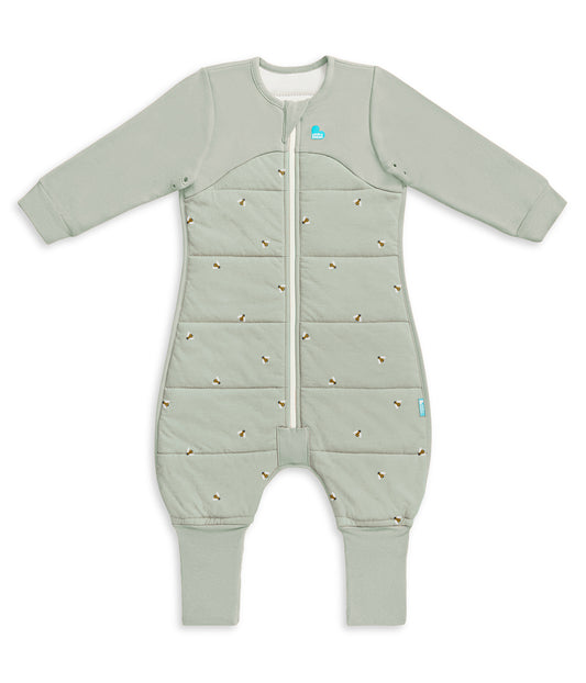 Sleep Suit Long Sleeve 2.5 TOG Cotton Olive Bees