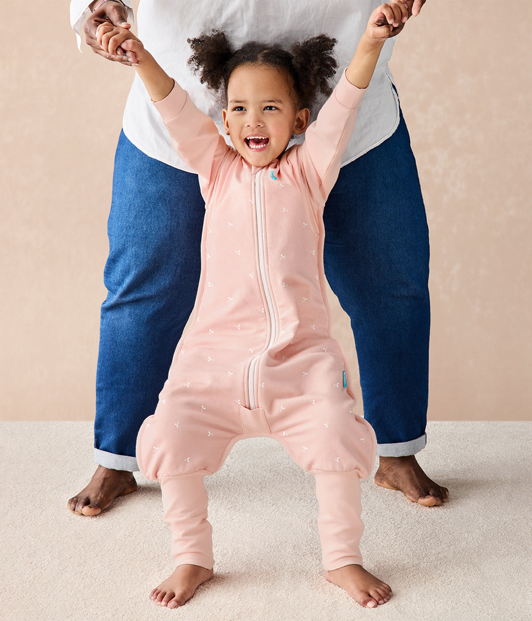 Sleep Suit Long Sleeve 1.5 TOG Cotton Fleece Blush Twigs