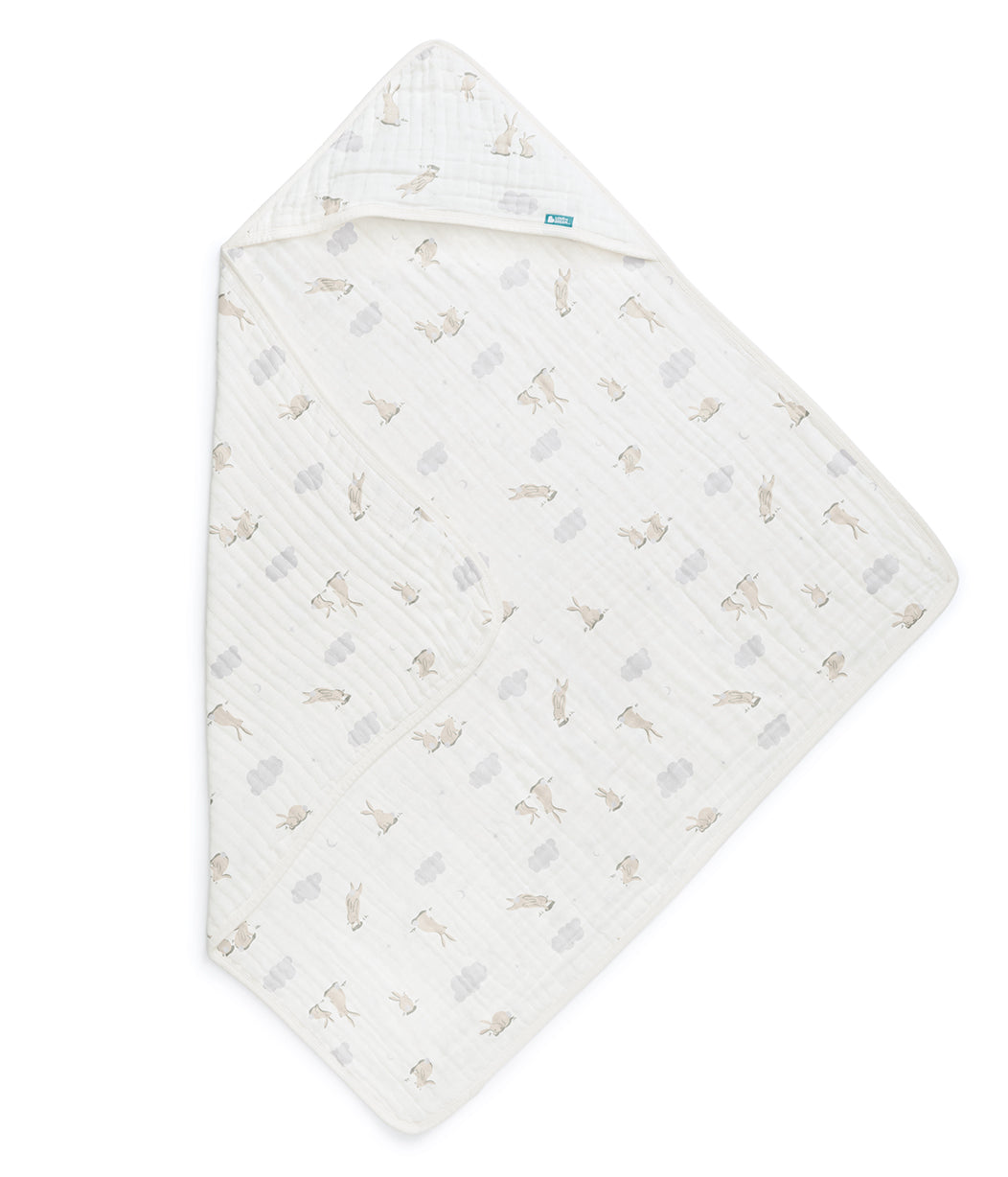 Hooded Towel Cotton Blend White Cloud Bunnies