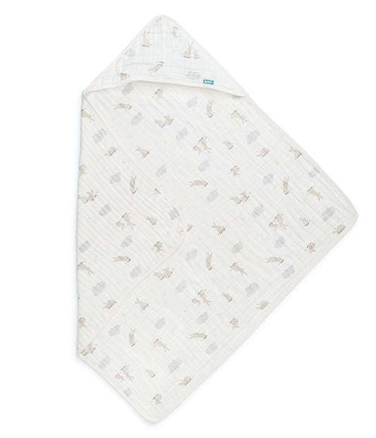 Hooded Towel Cotton Blend White Cloud Bunnies