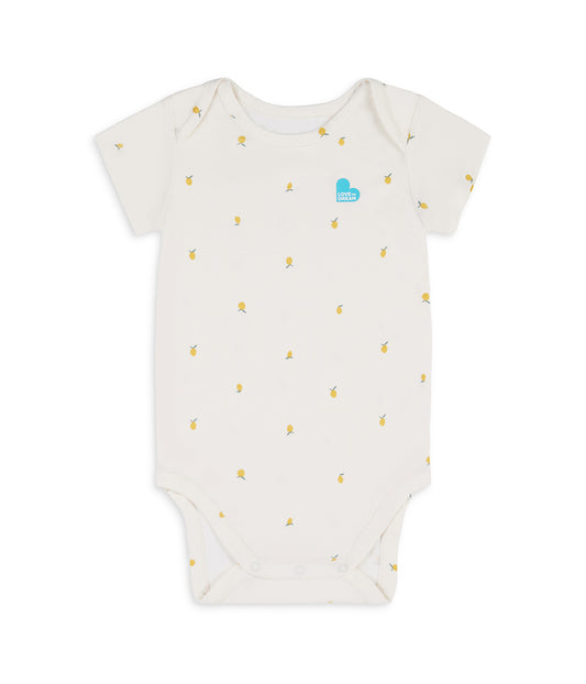 Bodysuit Short Sleeve Snug Fit Viscose from Bamboo Cream Lemons