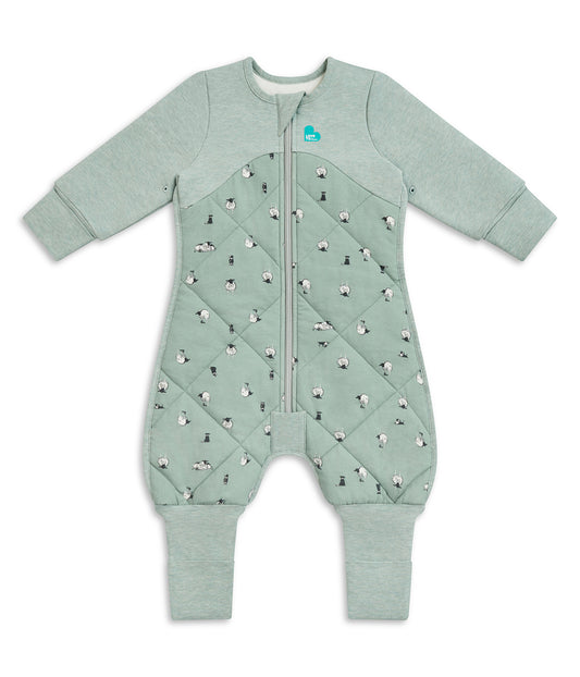 Sleep Suit Long Sleeve 2.5 TOG Organic Cotton/Merino Wool Olive Lamb's Best Friend