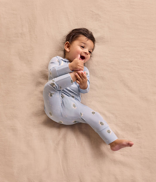 Romper Snug Fit Viscose from Bamboo Mist Blue Turtally