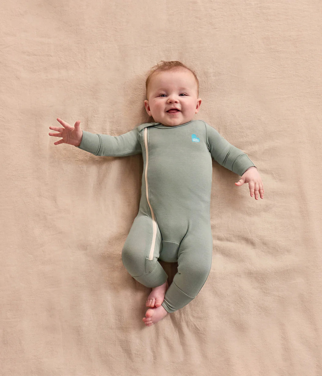 Swaddle Up & Romper Bundle | 1.0 TOG | Bamboo | Cream Dino Snore | Deep Olive