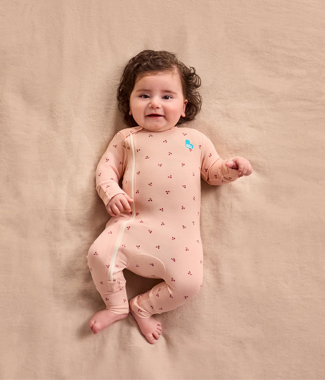 Swaddle Up & Romper Bundle | 1.0 TOG | Bamboo | Maroon | Blush Cherries