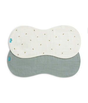 Burp Cloth 2 Pack Cotton Cream Bees