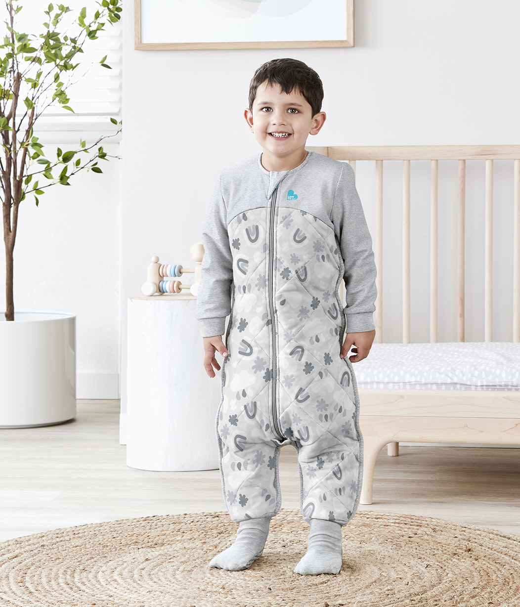 Love To Dream™ Pyjama avec coton biologique et laine mérinos australienne Chaud Des Nuages Gris
