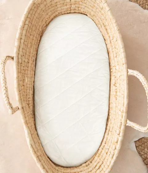 Love To Dream™ Cotton Mattress Protector Basket / Bassinet Sheet White