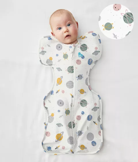 Swaddle Up™ Lite  Space Print White (Designer Collection)